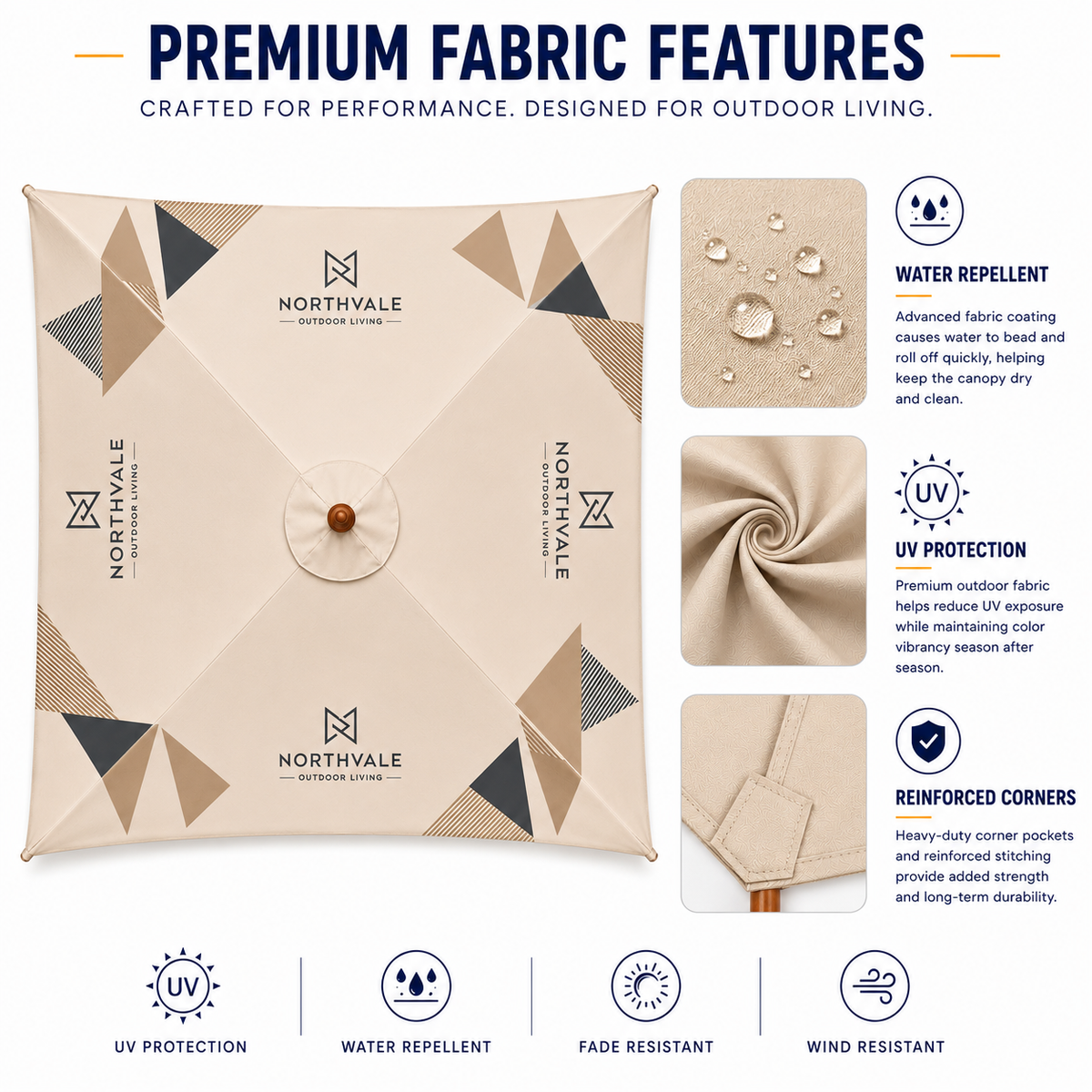 Shadely™ Market Square Umbrella - Custom Printed