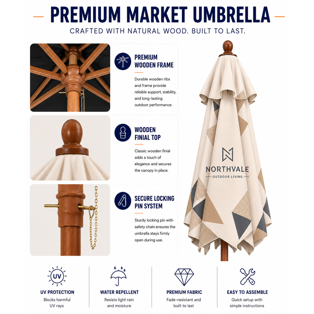 Shadely™ Market Square Umbrella - Custom Printed