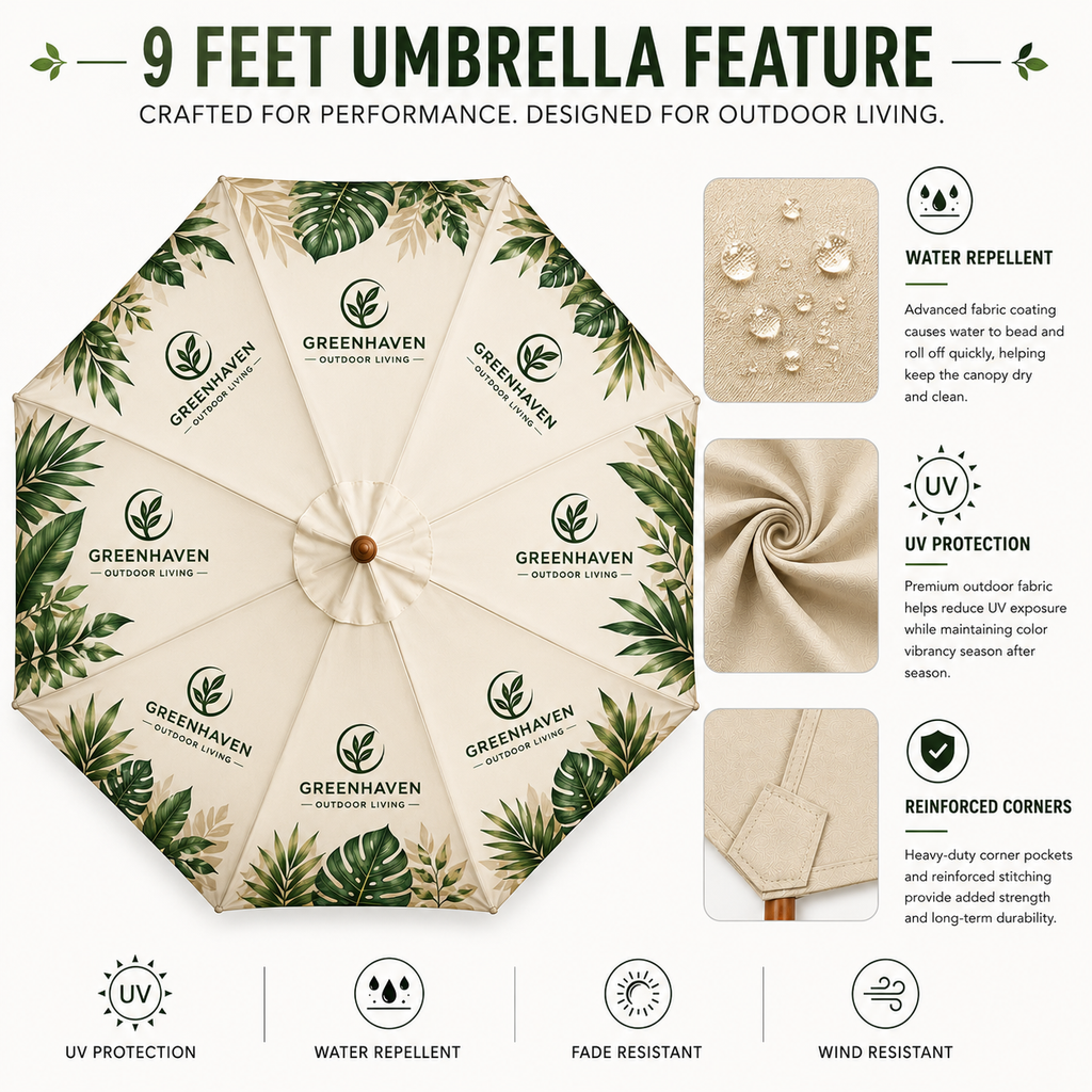 Shadely™ Market Round Umbrella - Custom Printed