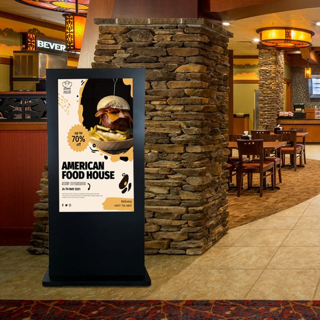Outdoor Digital Signage touch screen kiosk ast restaurnat
