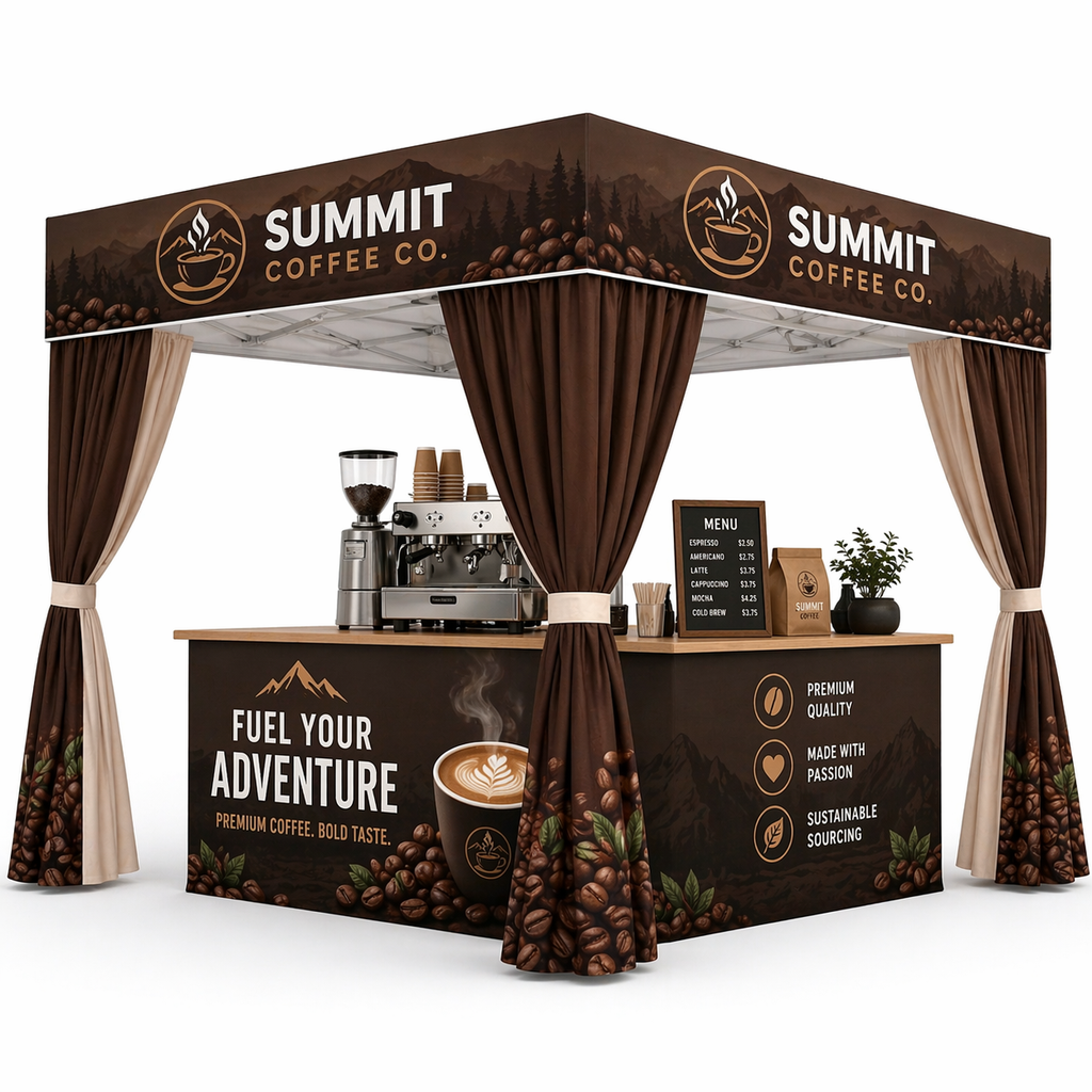 Tently™️ Flat top™️ Cabana Tent with Curtains
