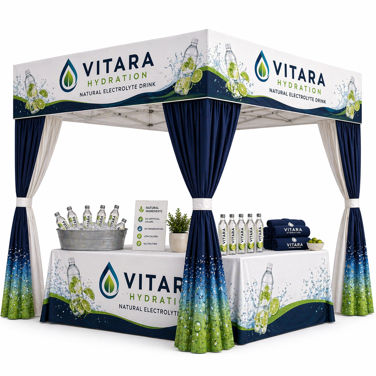 Tently™️ Flat top™️ Cabana Tent with Curtains
