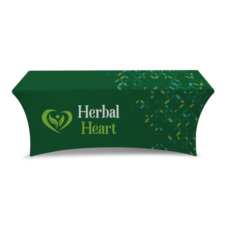 Custom Printed Stretch Fabric 6 Foot Table Cover Front View